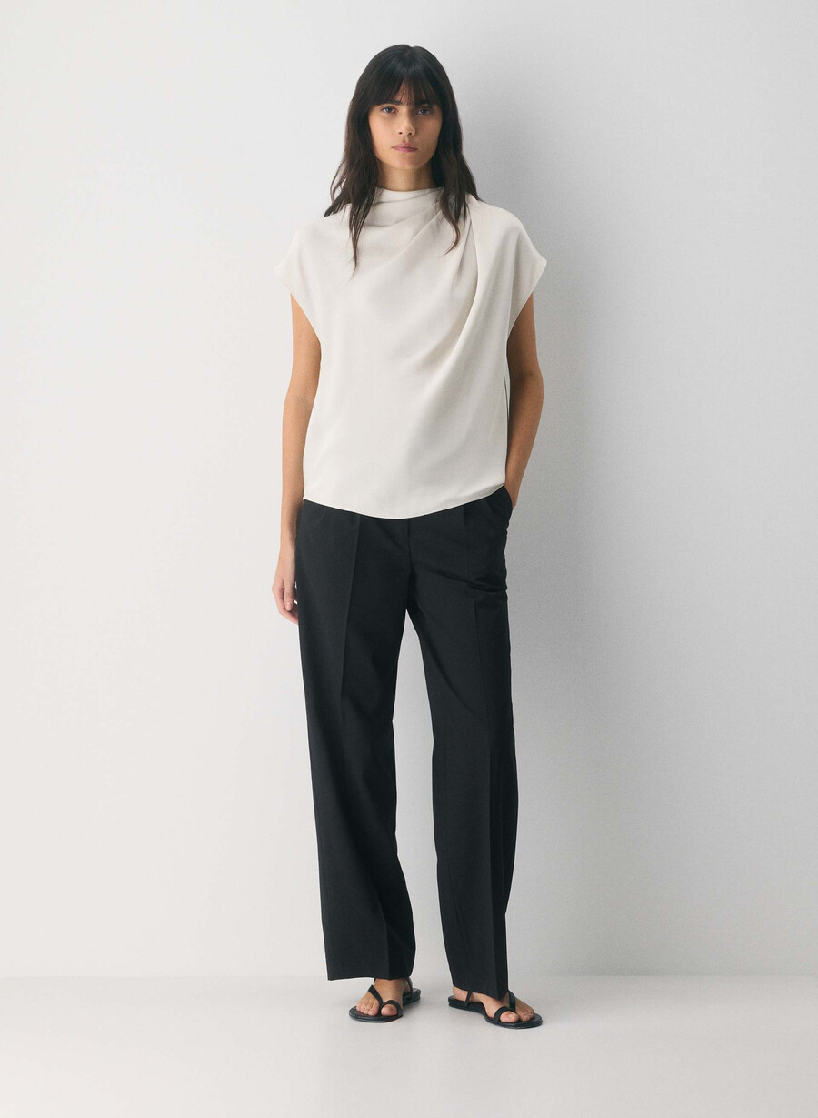 the effortless pant ull svart