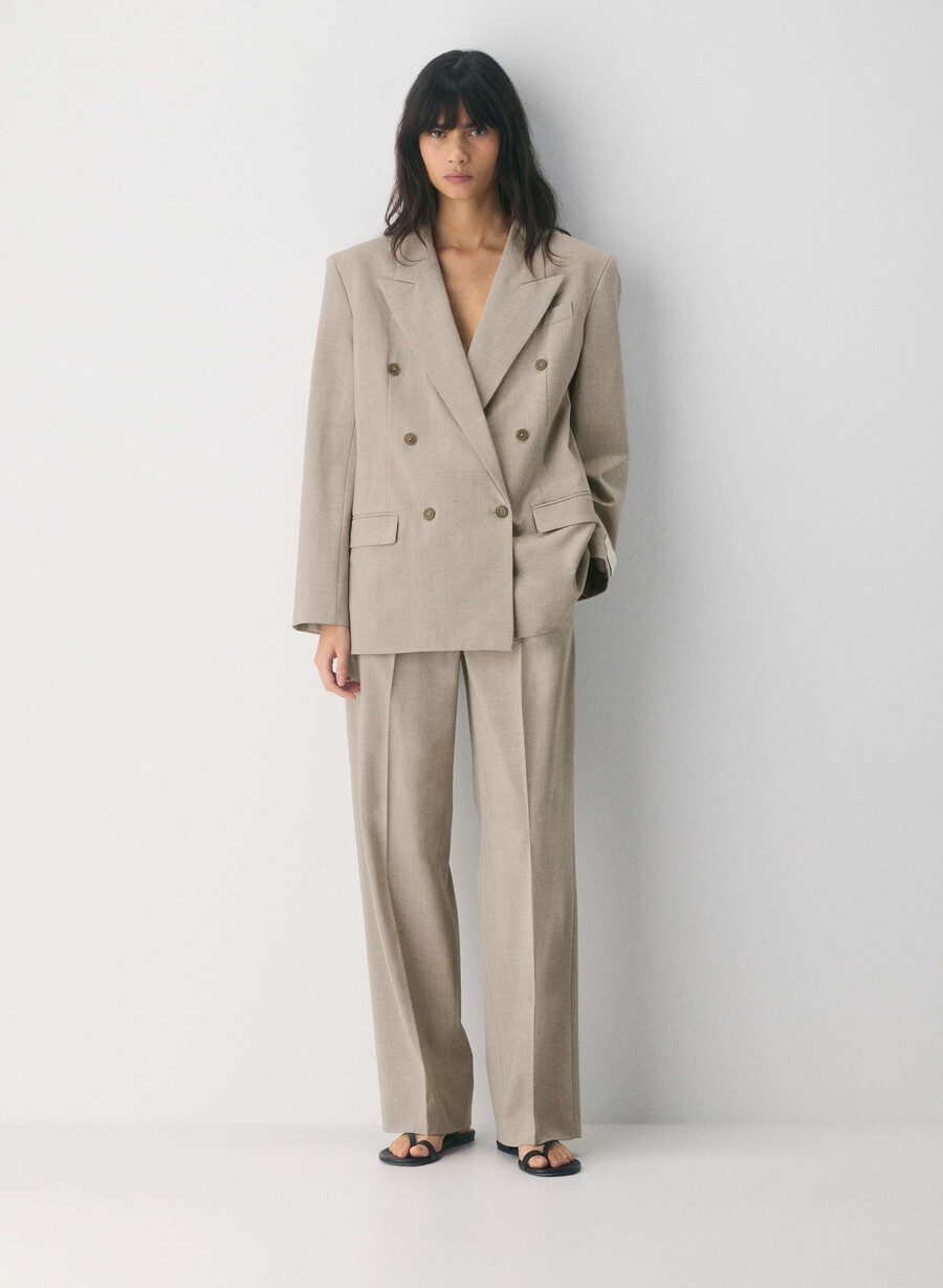 the effortless pant ull heather light nutmeg