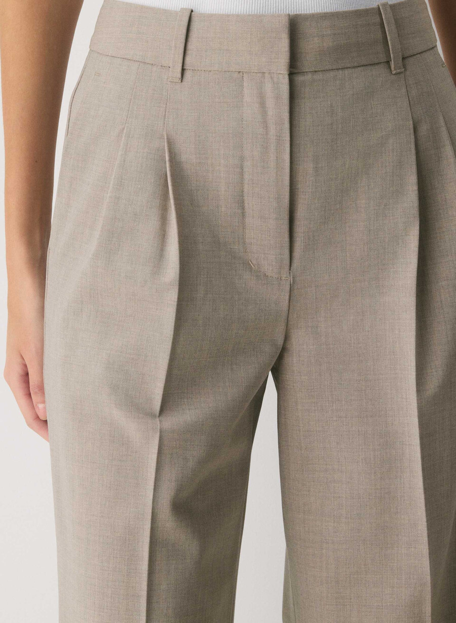 the effortless pant ull heather light nutmeg