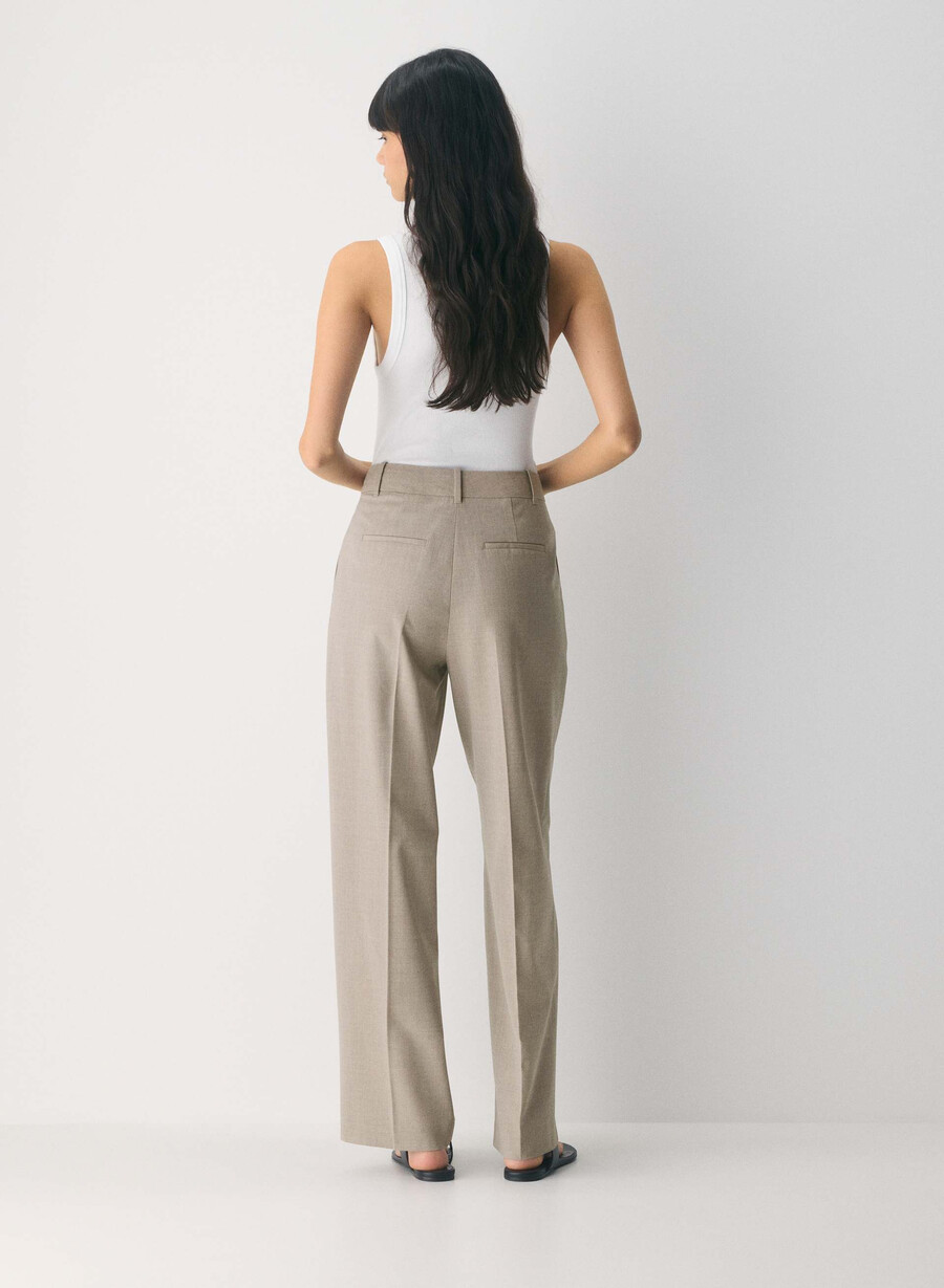 the effortless pant ull heather light nutmeg