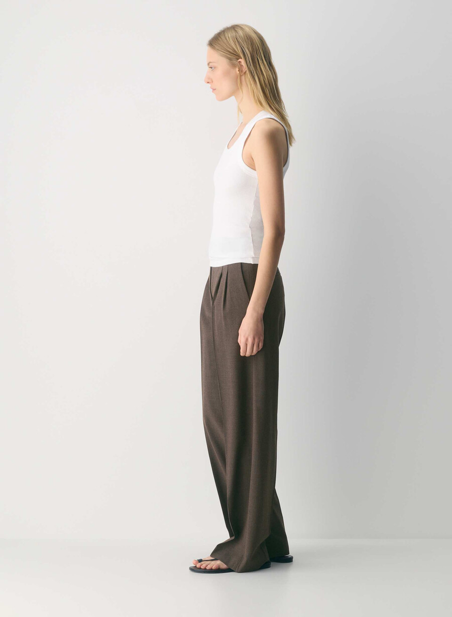 the effortless pant ull heather rich mocha brn