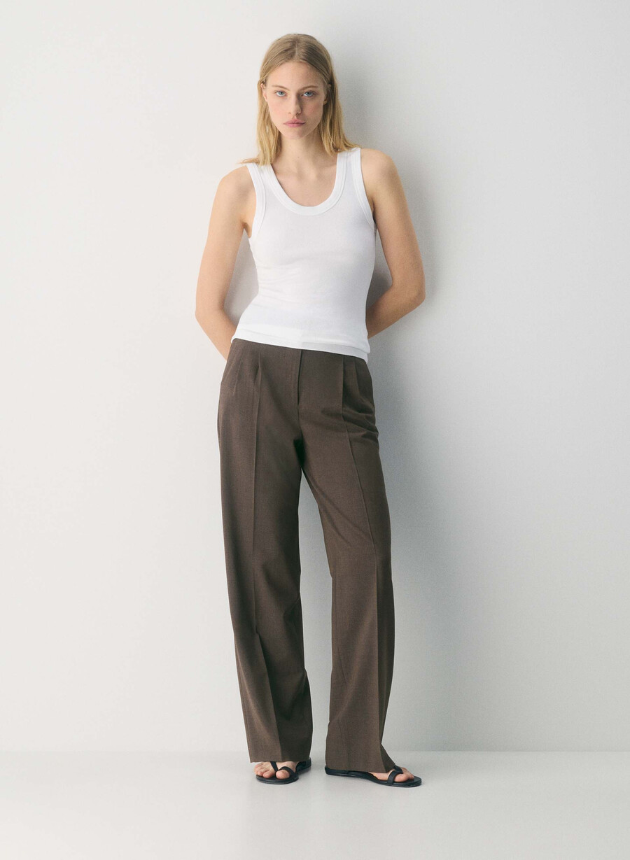 the effortless pant ull heather rich mocha brn