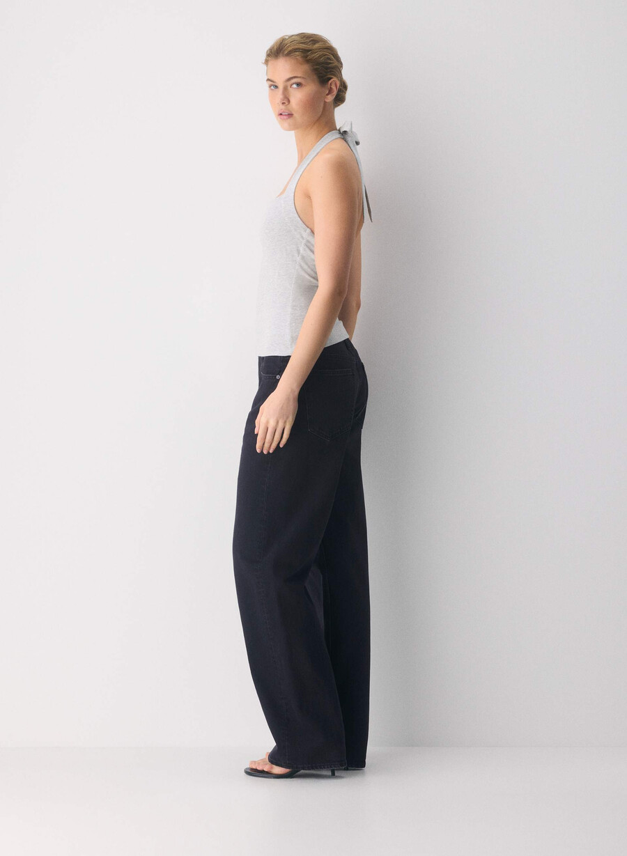 casual contour optimum halter-topp i melange med krom