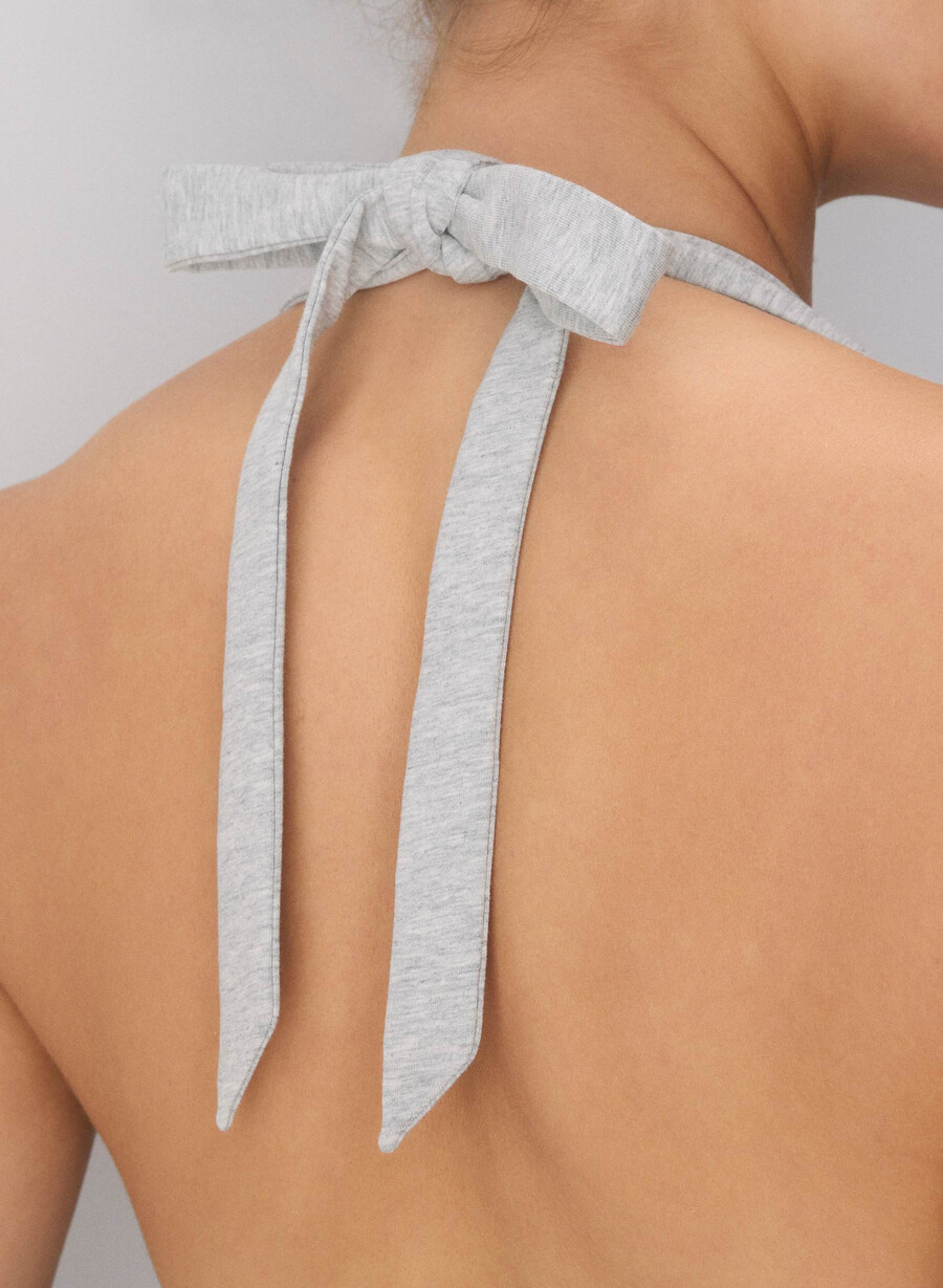 casual contour optimum halter-topp i melange med krom