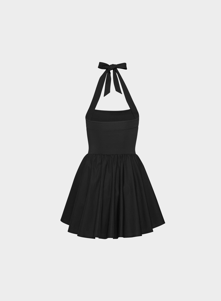 courtyard poplin kjole svart