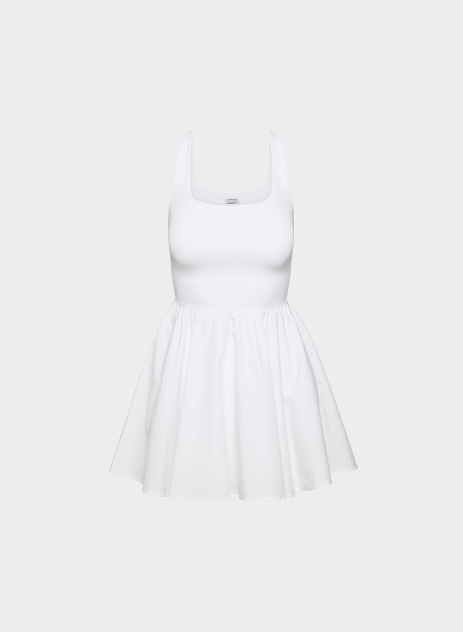 revive poplin minikjole knallhvit