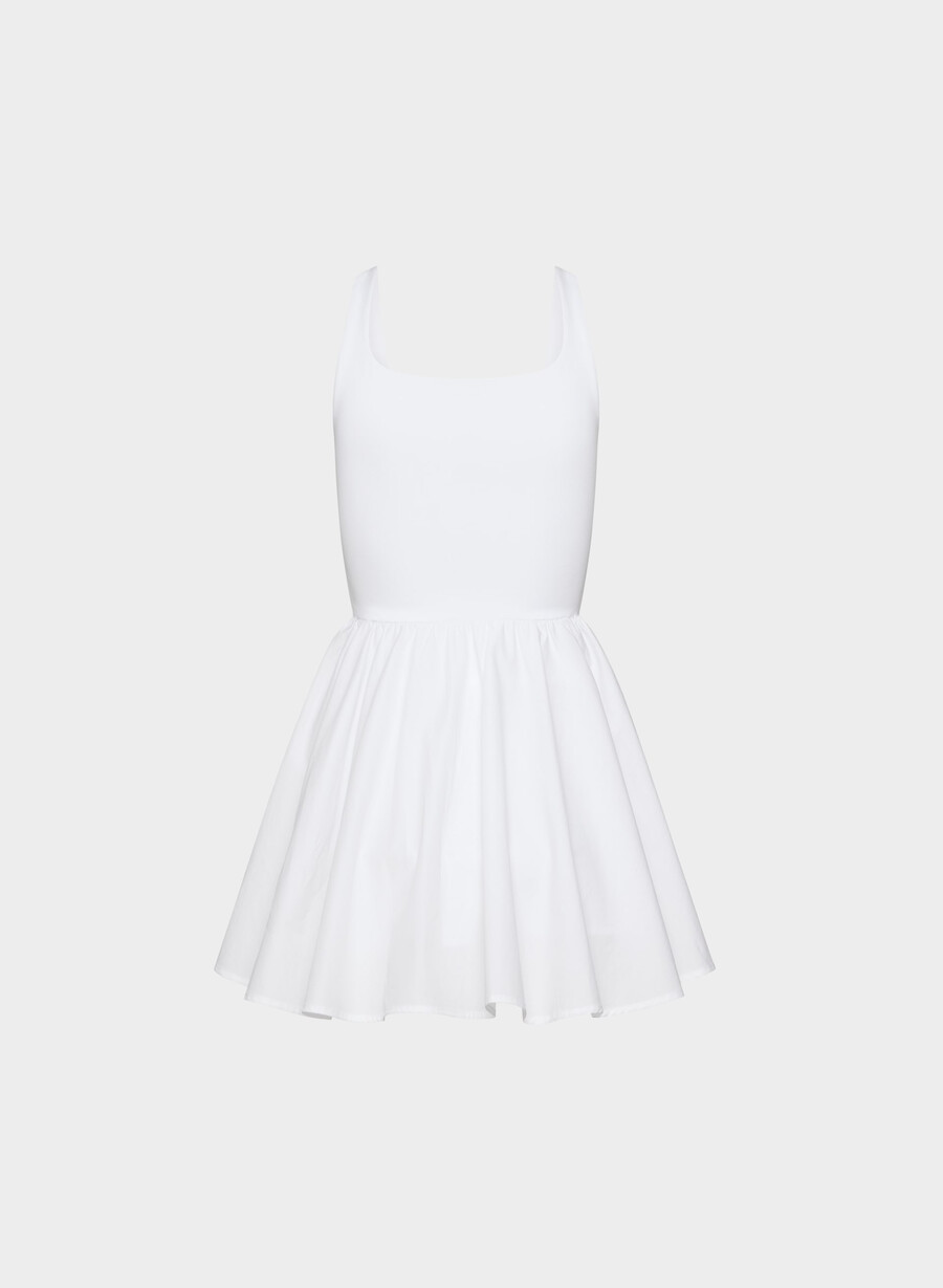 revive poplin minikjole knallhvit
