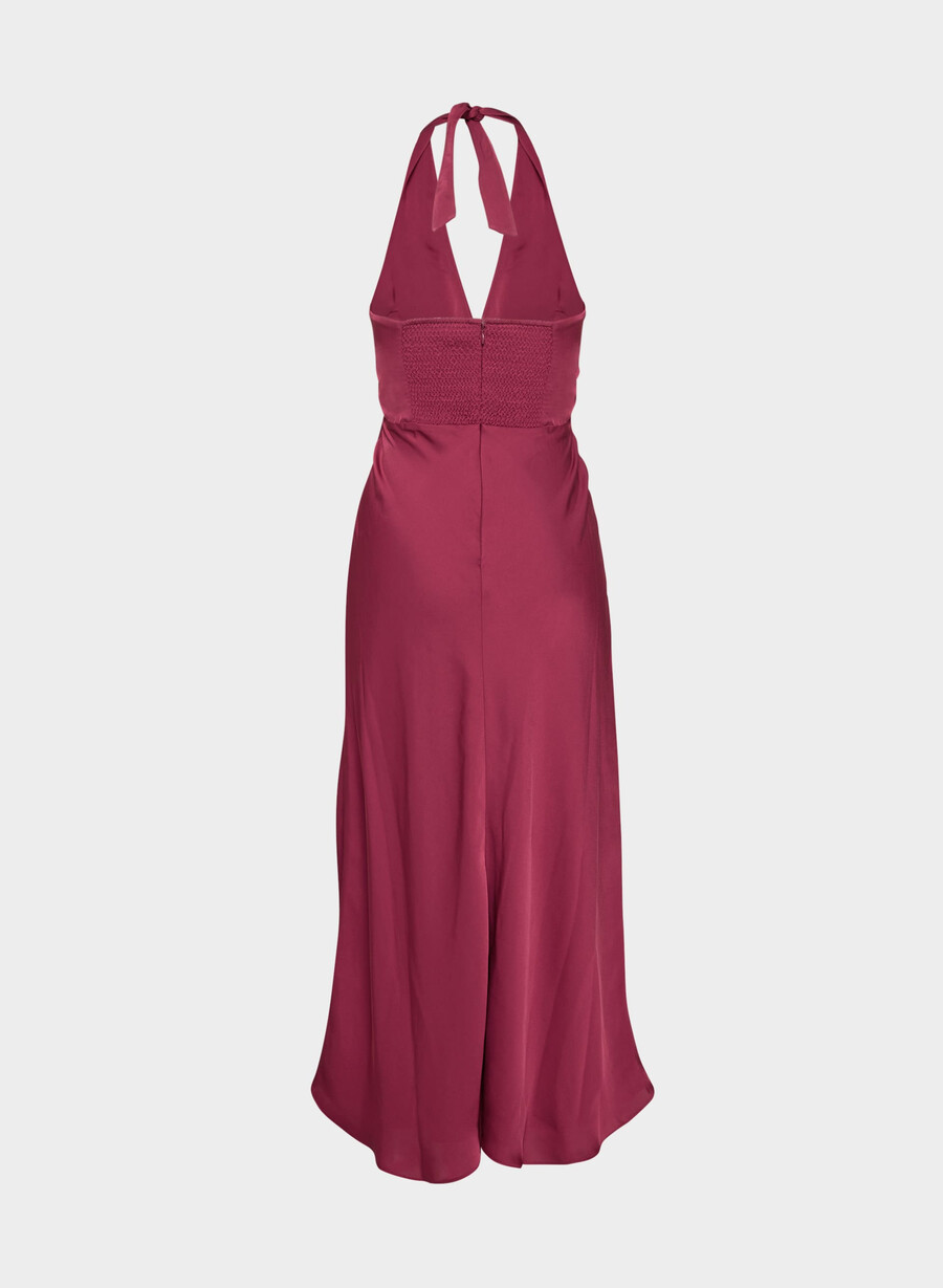 nightscape sateng halterkjole juicy rose