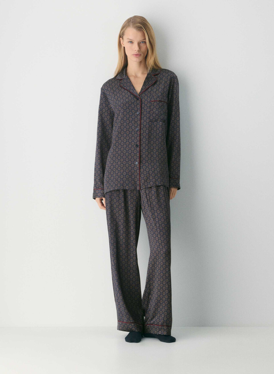 nightside silke pyjamasskjorte admiral cardamon