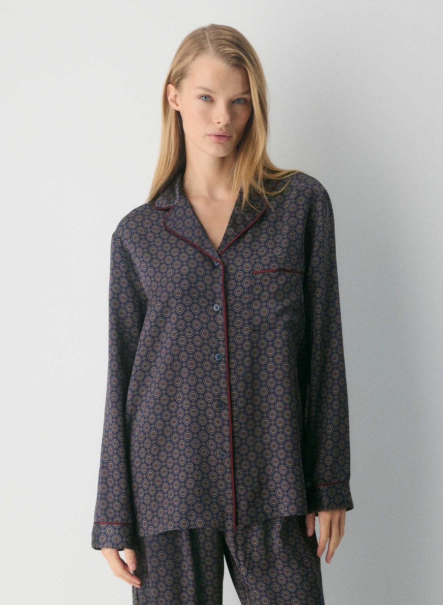 nightside silke pyjamasskjorte admiral cardamon