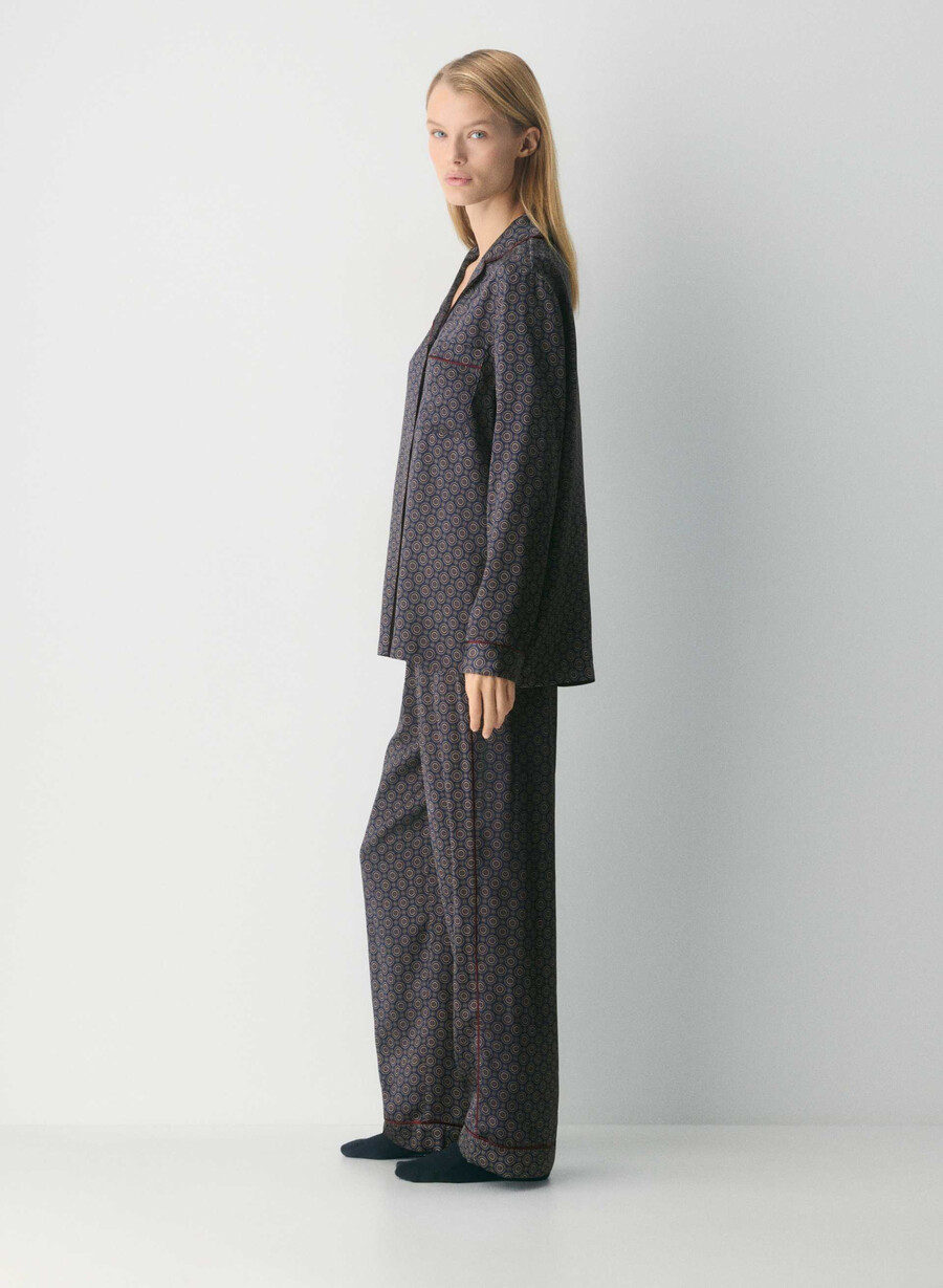 nightside silke pyjamasskjorte admiral cardamon