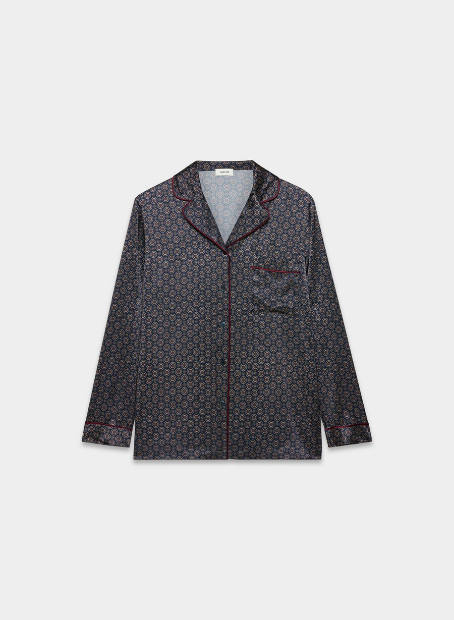 nightside silke pyjamasskjorte admiral cardamon
