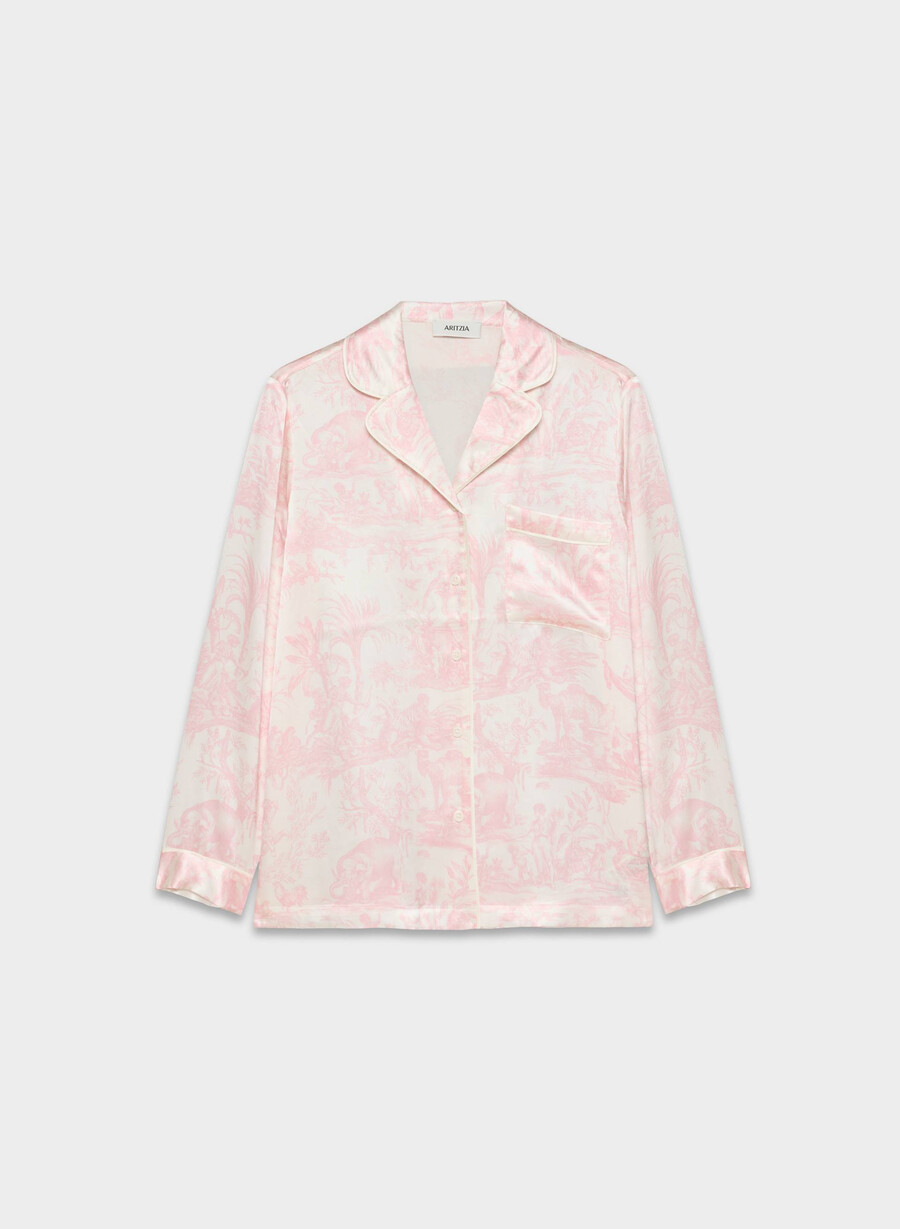nightside silke pysjamasskjorte lght bch dk cpd rosa