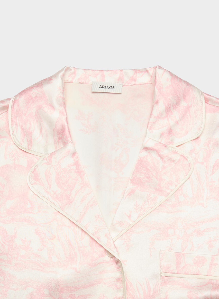 nightside silke pysjamasskjorte lght bch dk cpd rosa