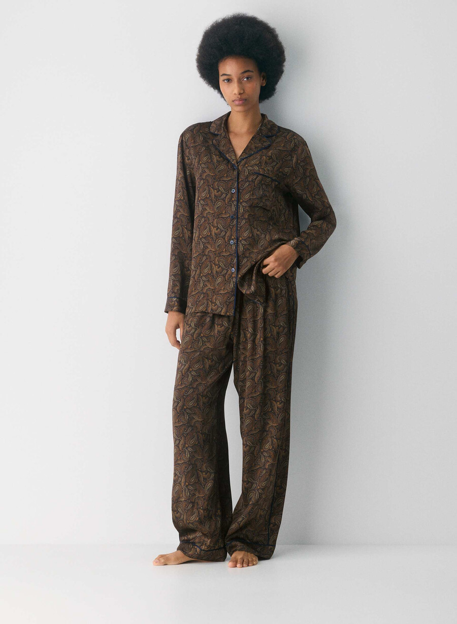 nightside silk pyjamasskjorte drk nt nvycnmn