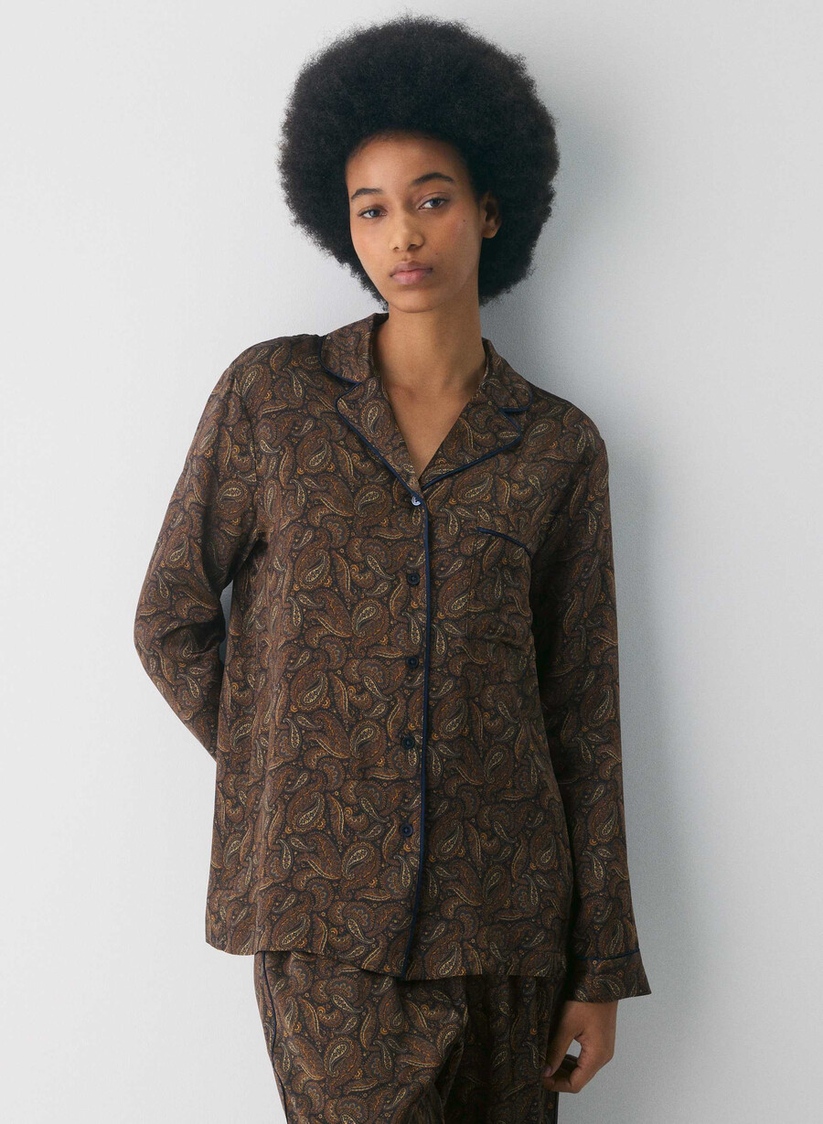 nightside silk pyjamasskjorte drk nt nvycnmn