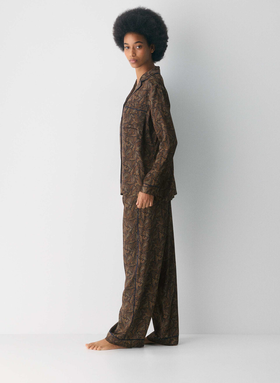 nightside silk pyjamasskjorte drk nt nvycnmn