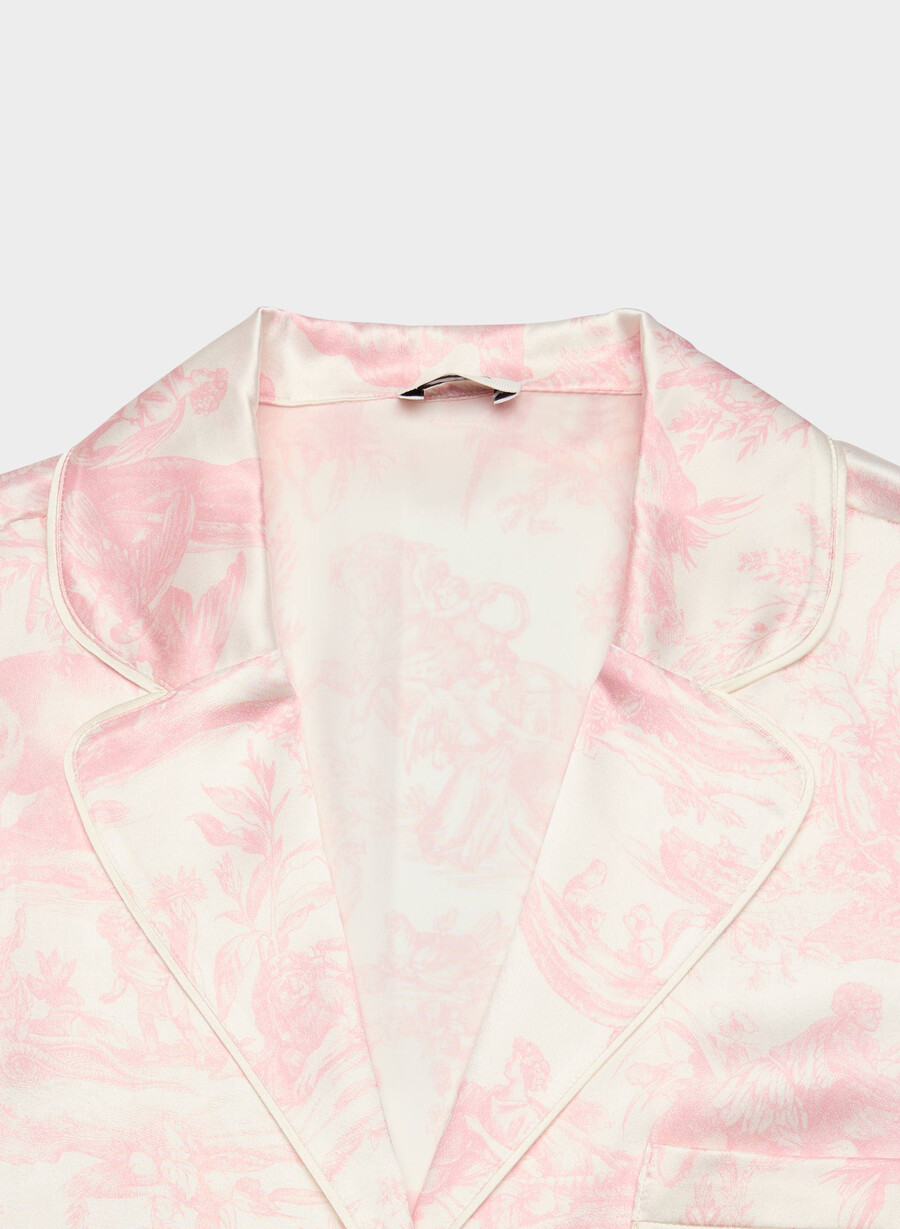 nightside silke kortermet pyjamasskjorte lght bch dk cpd rosa
