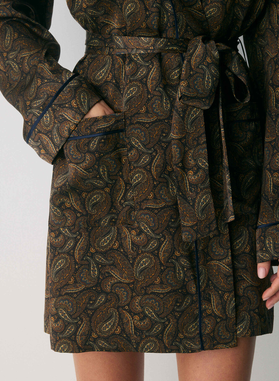 nightside silk pyjamas robe drk nt nvycnmn
