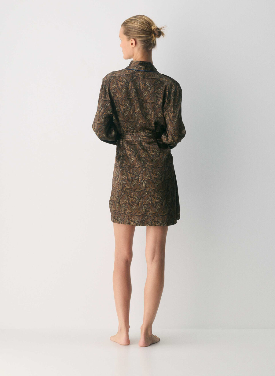 nightside silk pyjamas robe drk nt nvycnmn