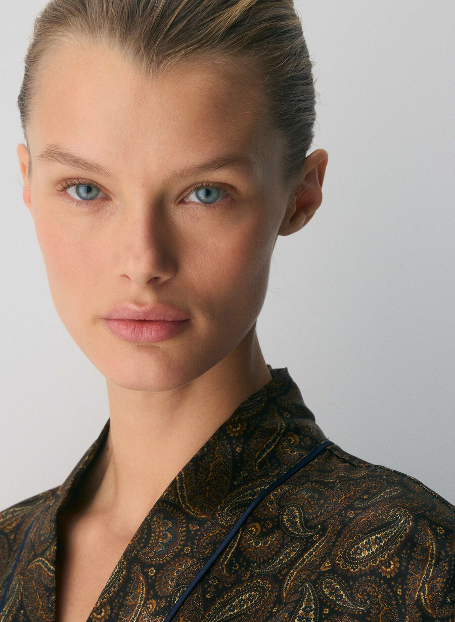 nightside silk pyjamas robe drk nt nvycnmn