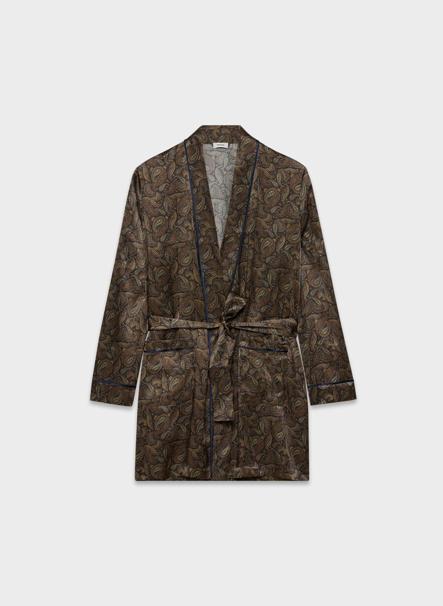 nightside silk pyjamas robe drk nt nvycnmn