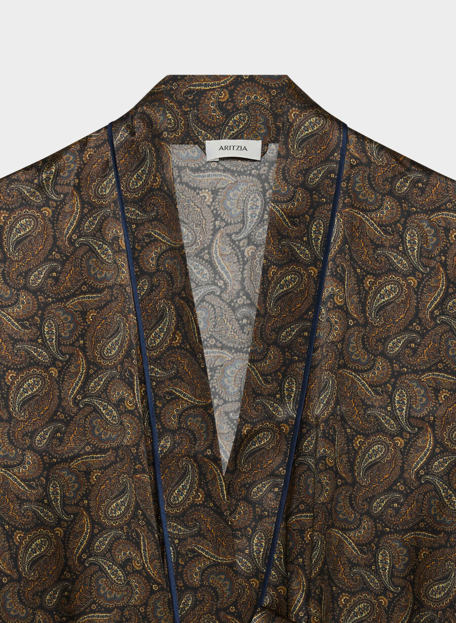 nightside silk pyjamas robe drk nt nvycnmn