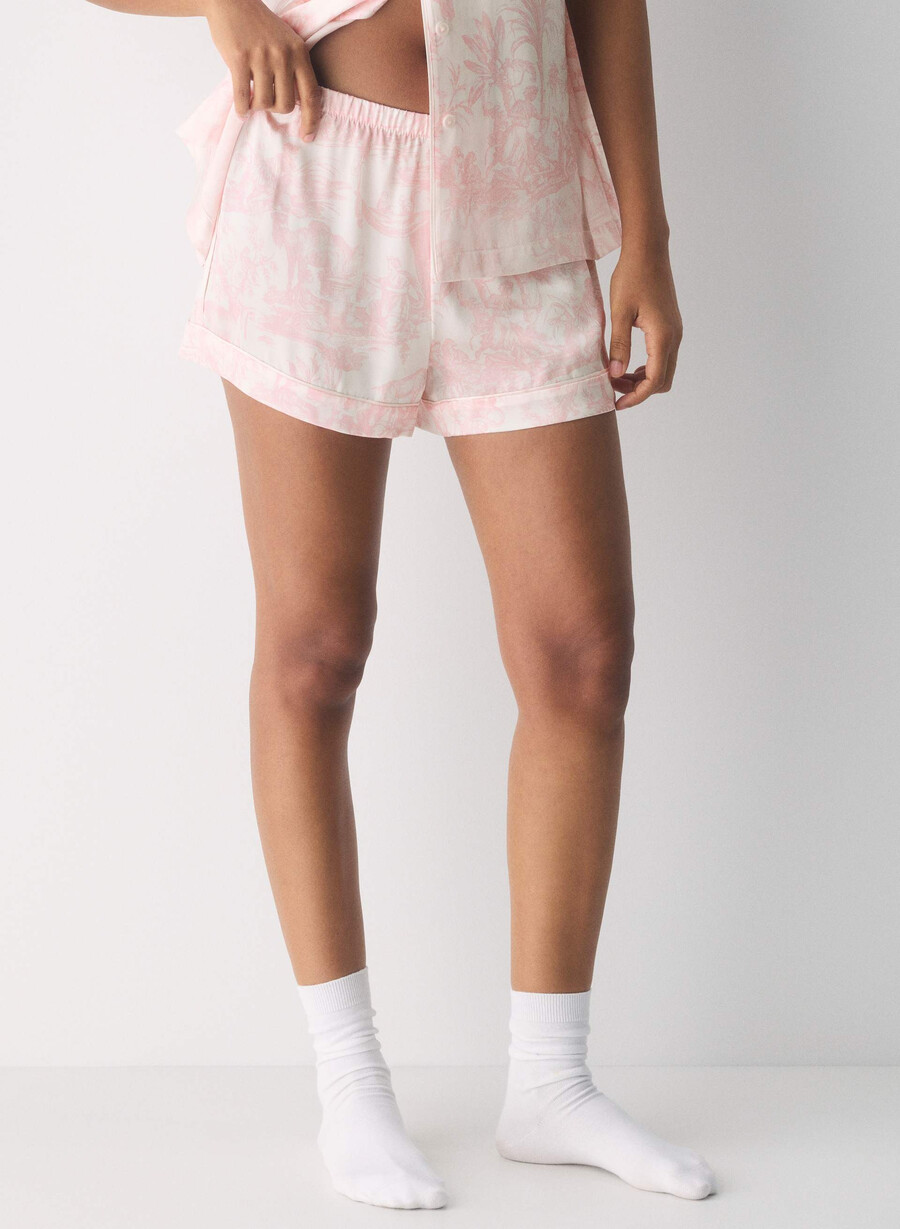 nightside silke pyjamas boxer shorts lght bch dk cpd rosa