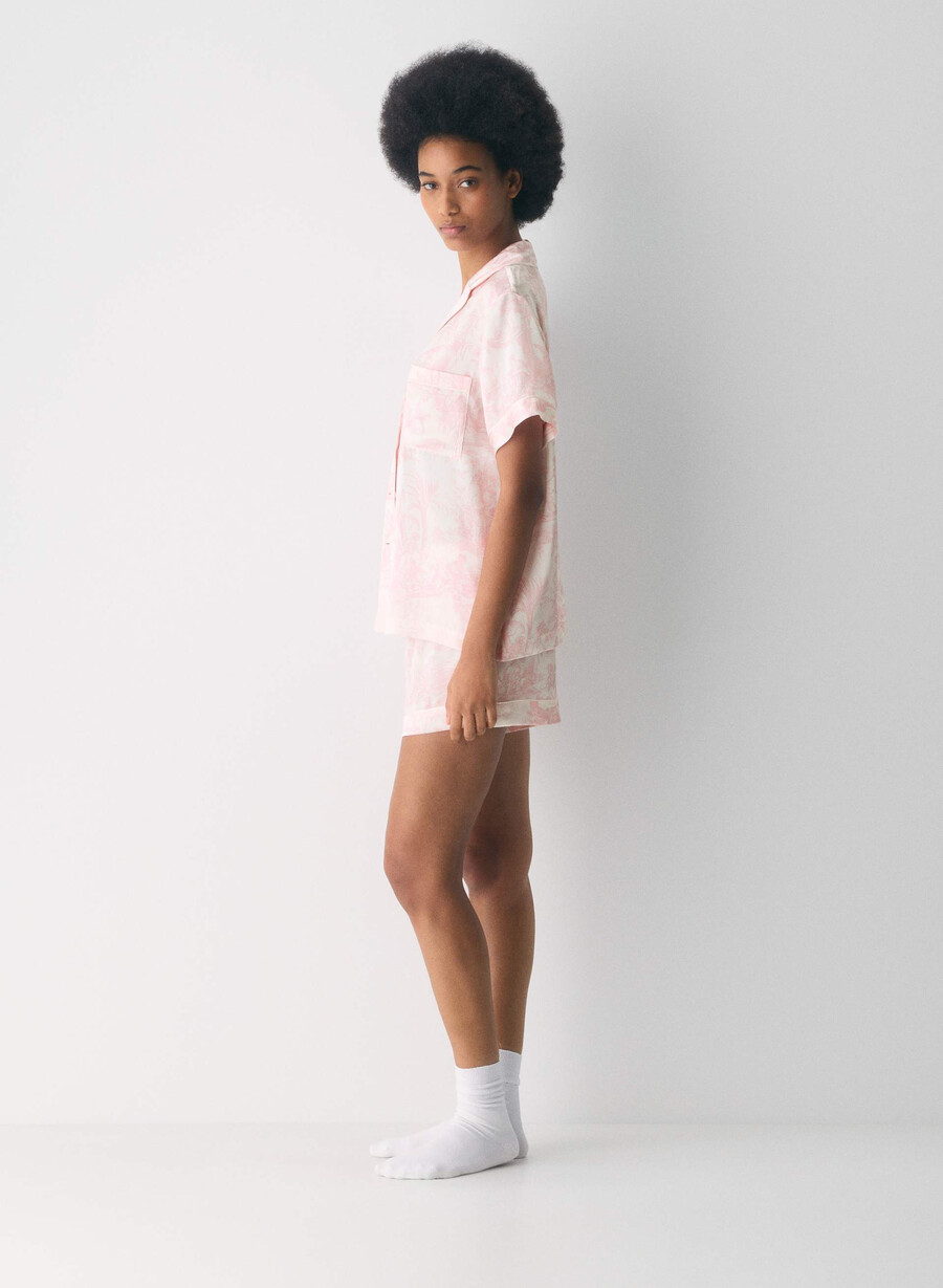 nightside silke pyjamas boxer shorts lght bch dk cpd rosa
