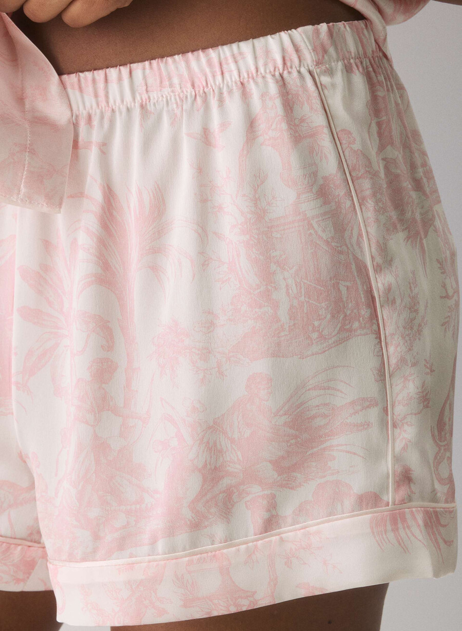 nightside silke pyjamas boxer shorts lght bch dk cpd rosa