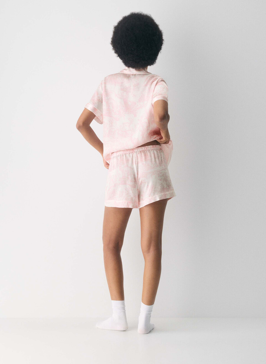 nightside silke pyjamas boxer shorts lght bch dk cpd rosa