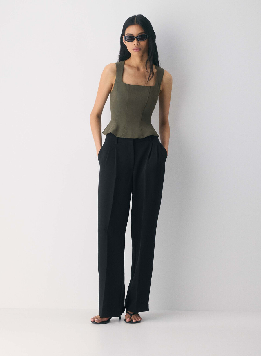rhodora bustier - crepette mØrk olive