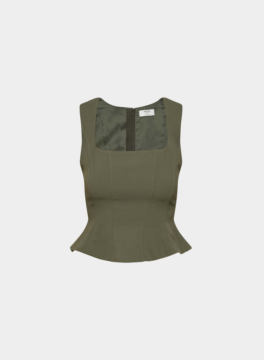 rhodora bustier - crepette mØrk olive