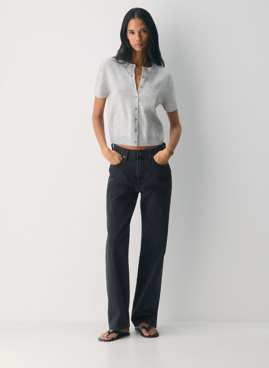 bare cashmere kortermet cardigan lmndhthr fol bwn