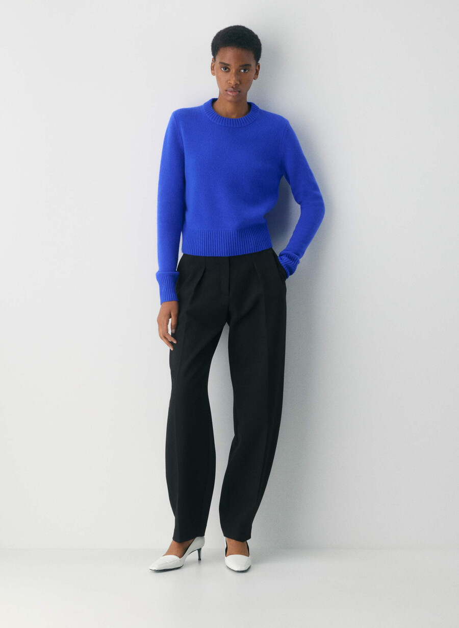 essential cashmere shrunken crew genser ablaze blÅ