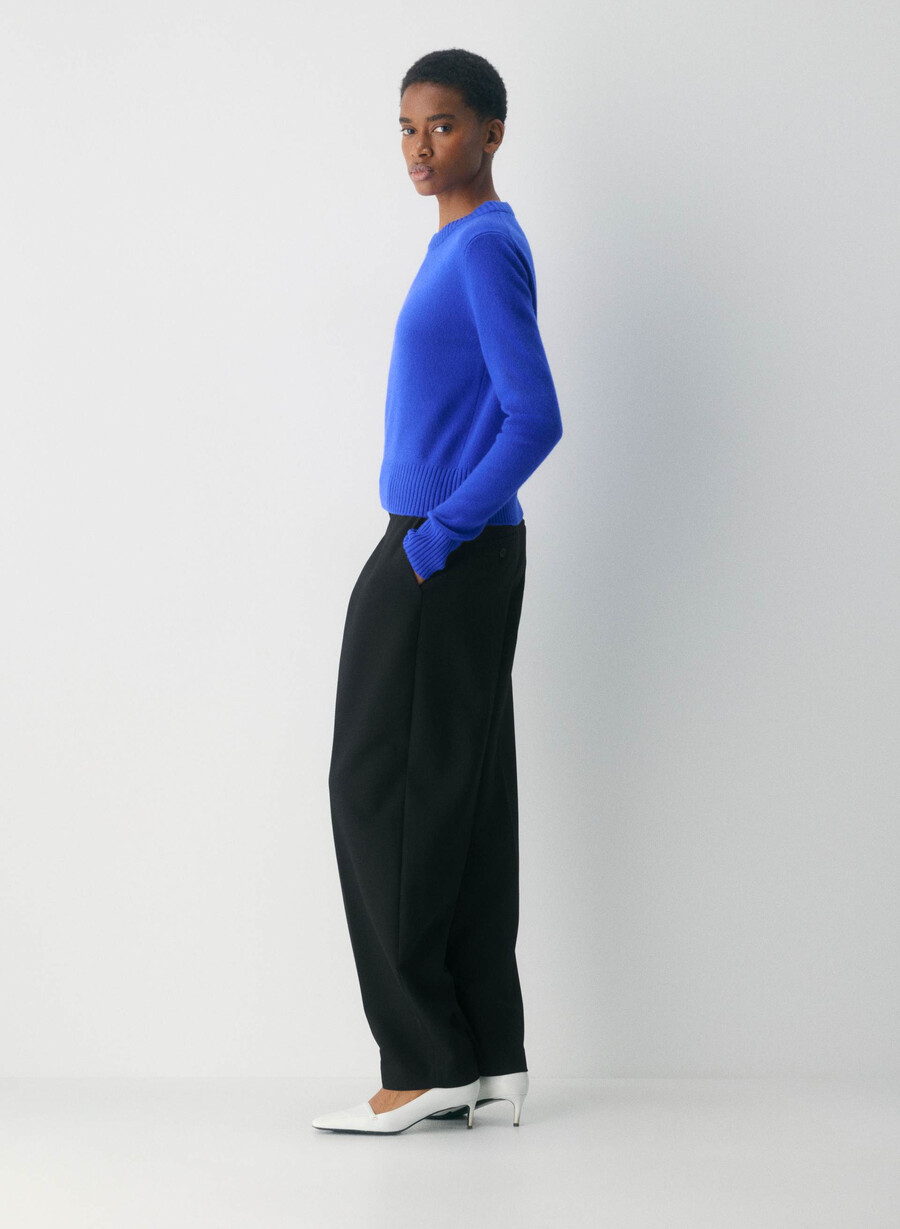 essential cashmere shrunken crew genser ablaze blÅ