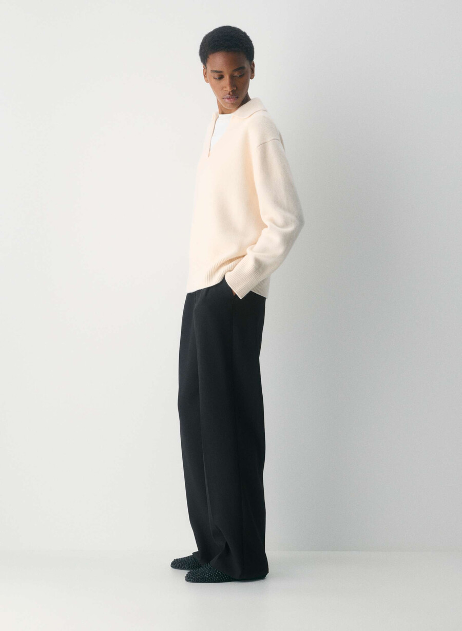 plysj kasjmir overdimensjonert pologenser whisper white