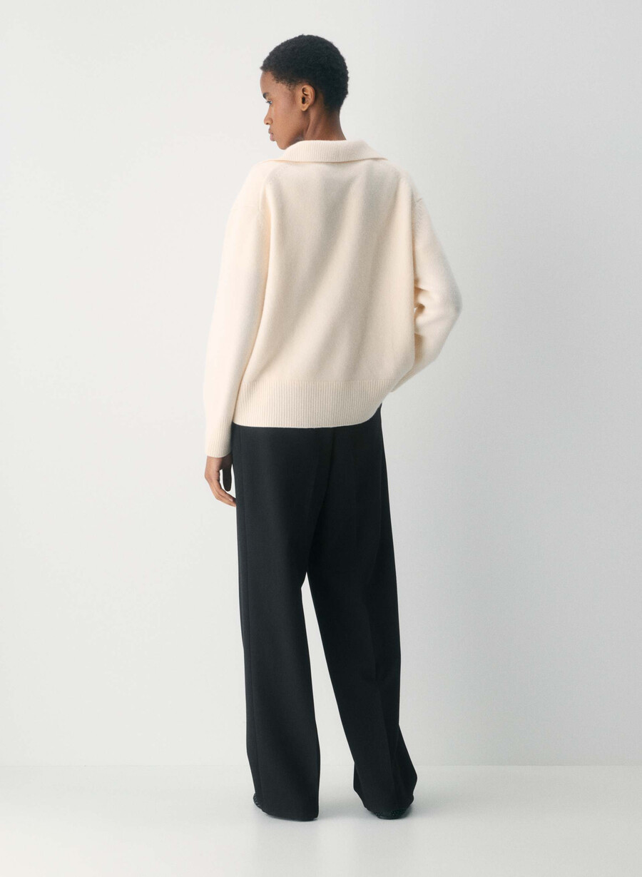 plysj kasjmir overdimensjonert pologenser whisper white
