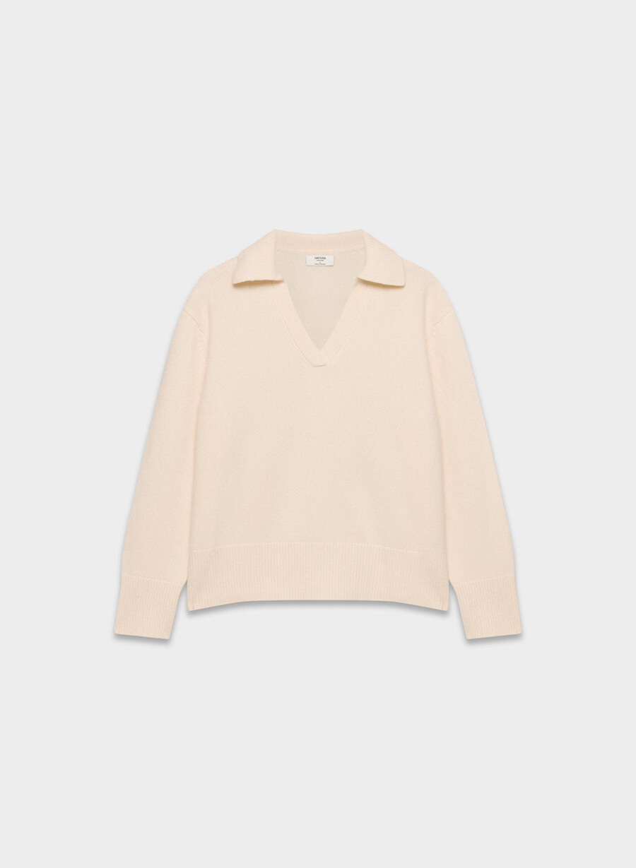 plysj kasjmir overdimensjonert pologenser whisper white