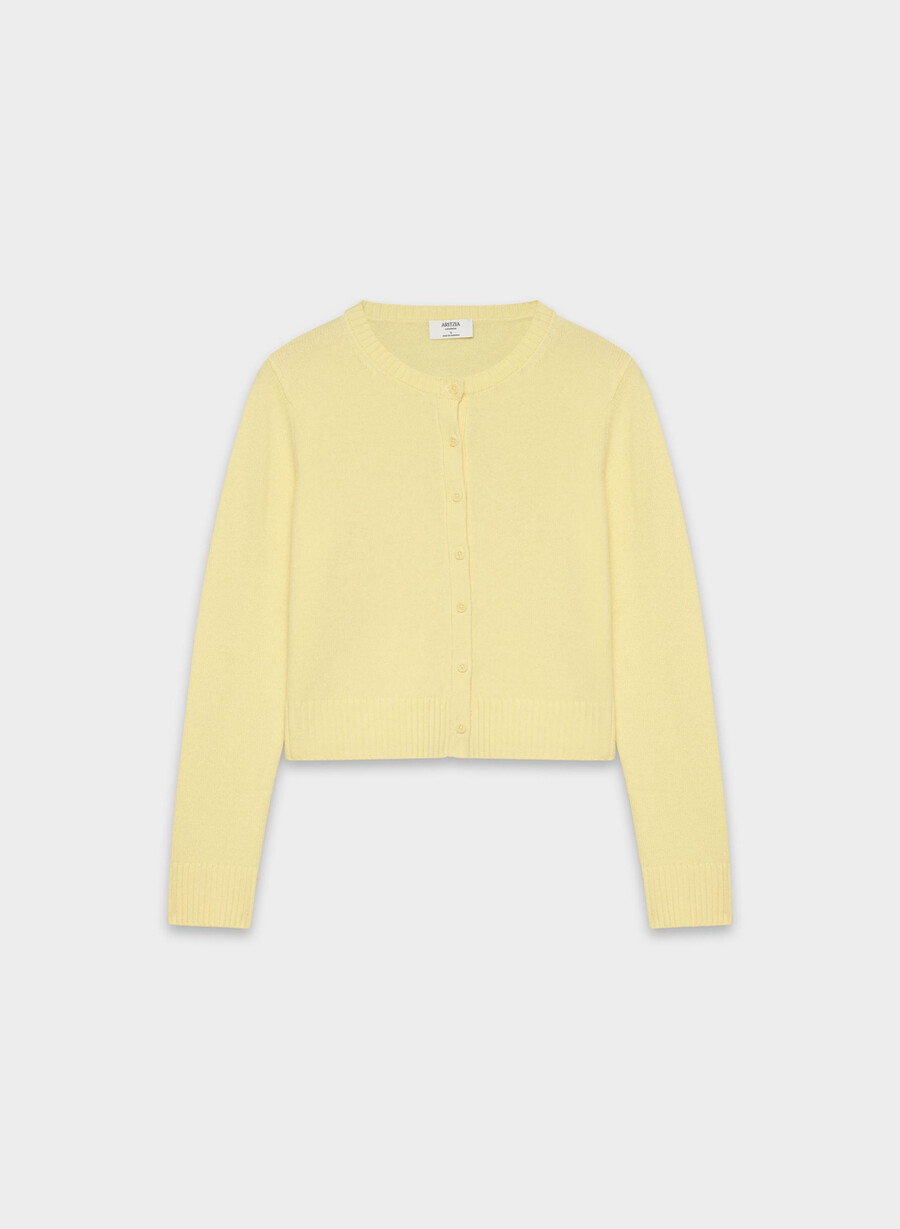 essential cashmere acme cardigan limonade