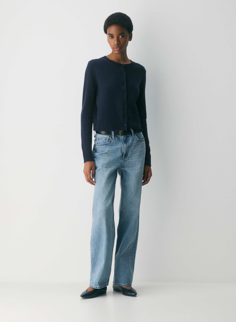 essential cashmere acme cardigan limonade