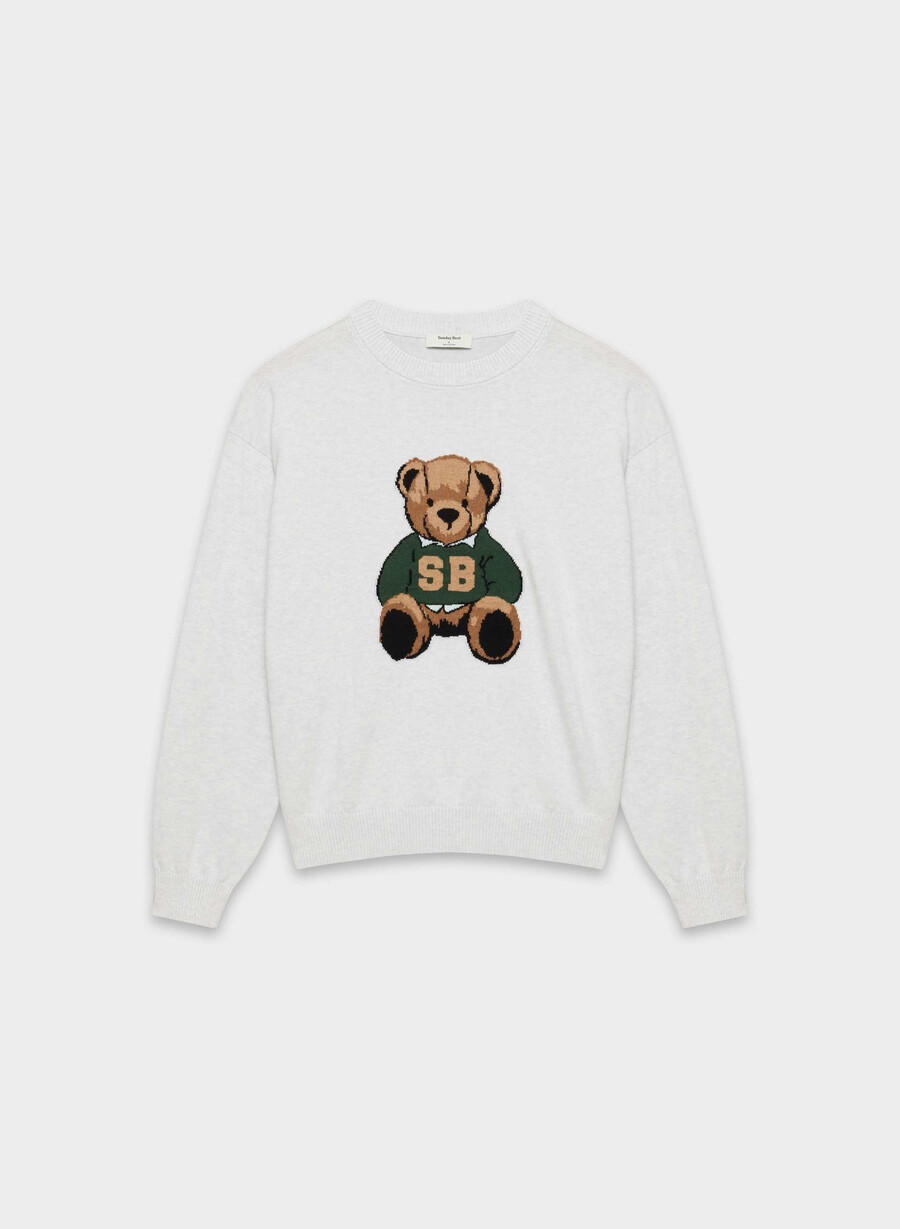 cotton charm prep icon genser h cld hvit teddy bea