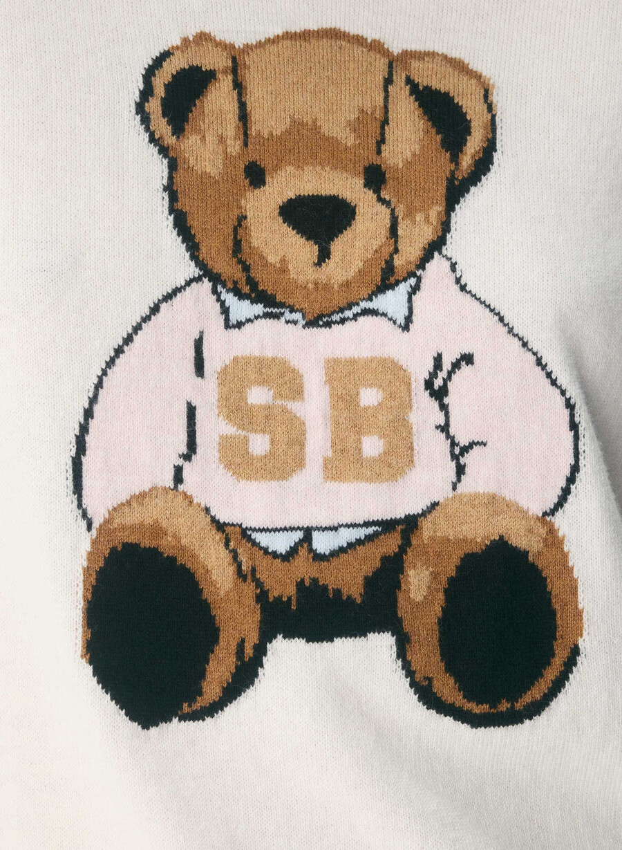 cotton charm prep icon genser lys bjØrkteddy be