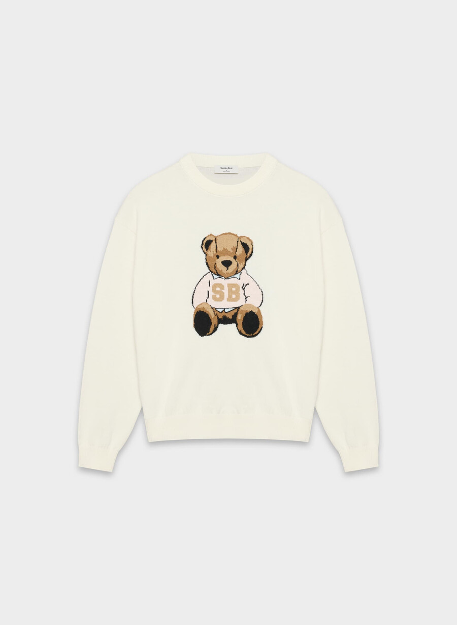 cotton charm prep icon genser lys bjØrkteddy be