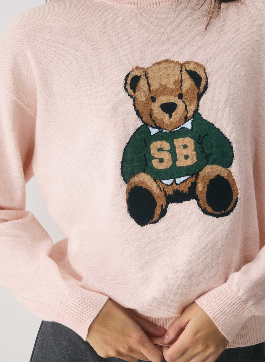 cotton charm prep icon genser skjØtt rosa teddy bea