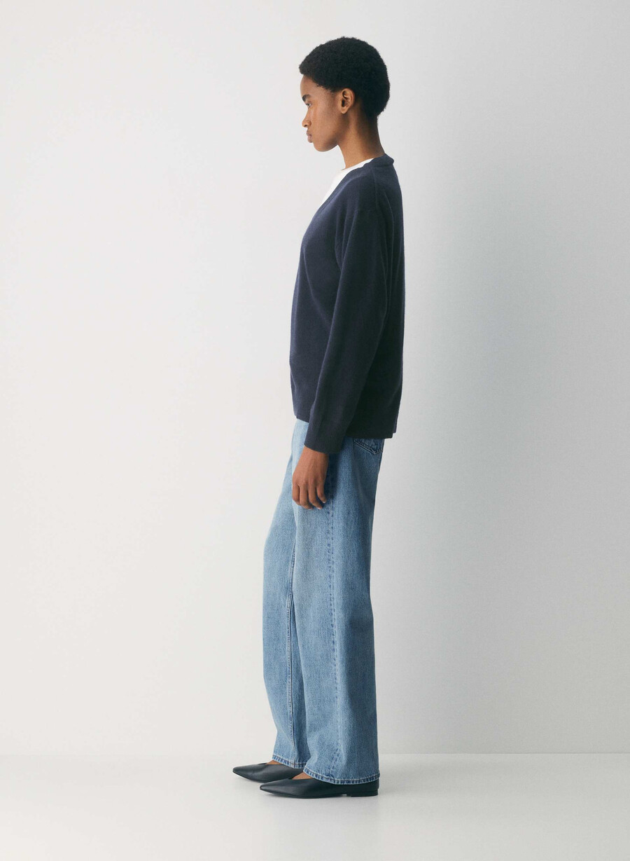 bare cashmere komposisjonsgenser lys bjØrk