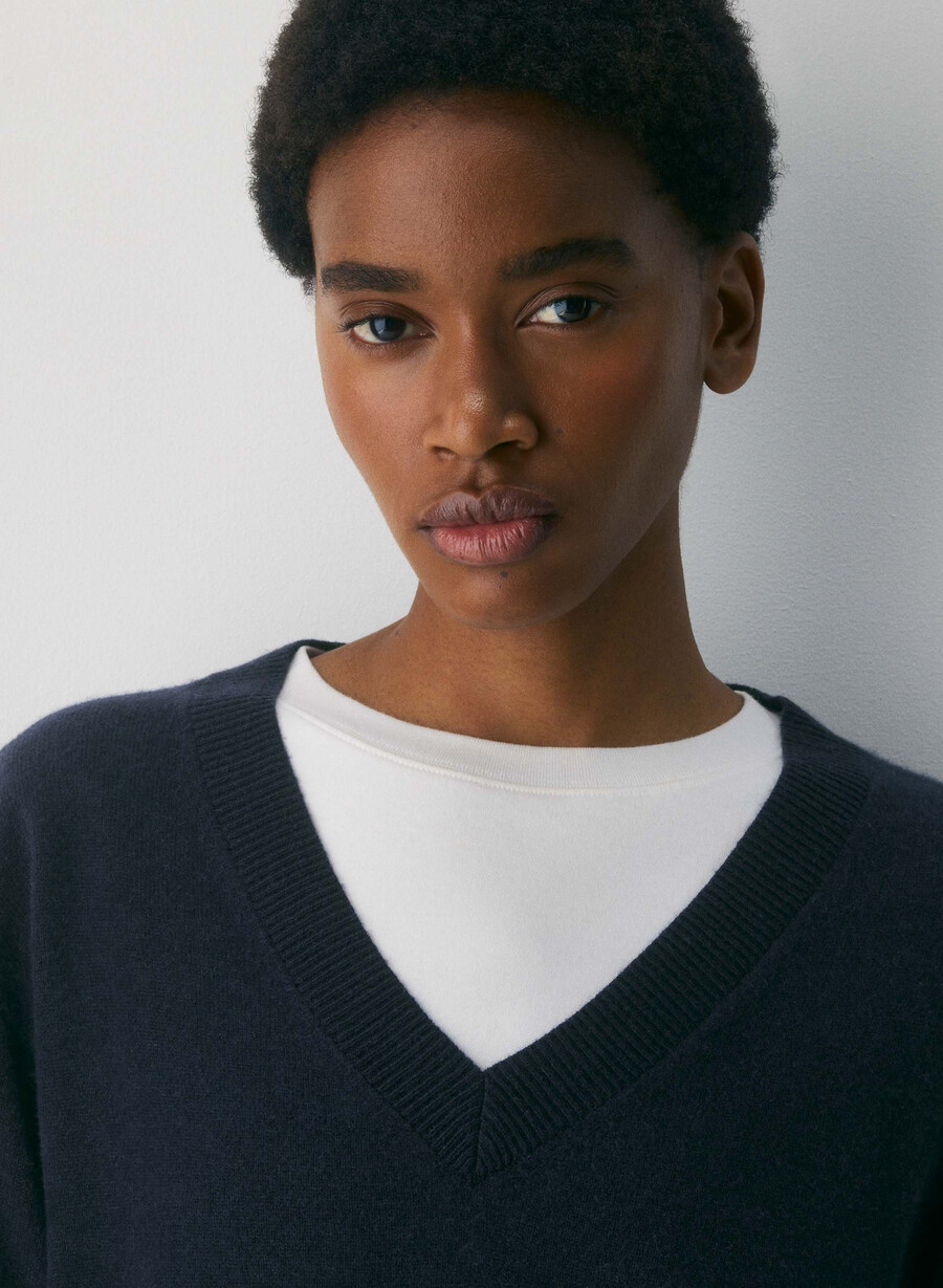 bare cashmere komposisjonsgenser heather folio brun