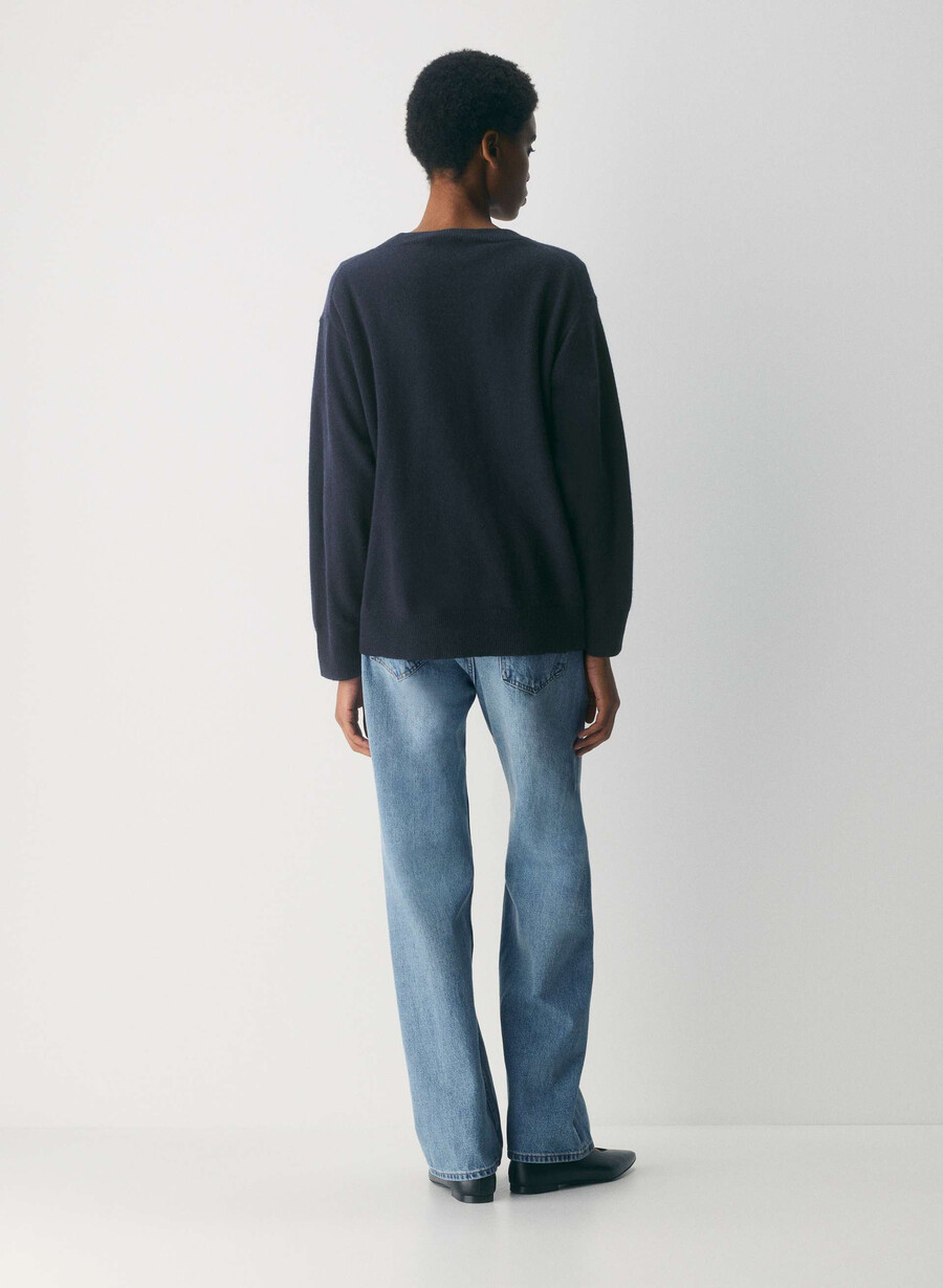bare cashmere komposisjonsgenser heather folio brun