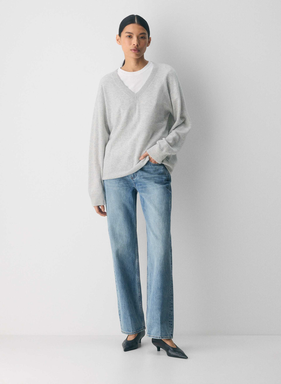 bare cashmere composition genser heather chrome