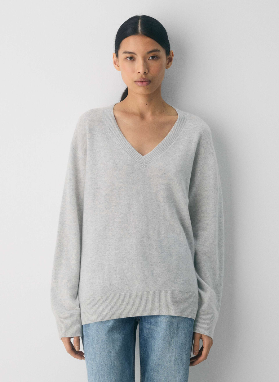 bare cashmere composition genser heather chrome